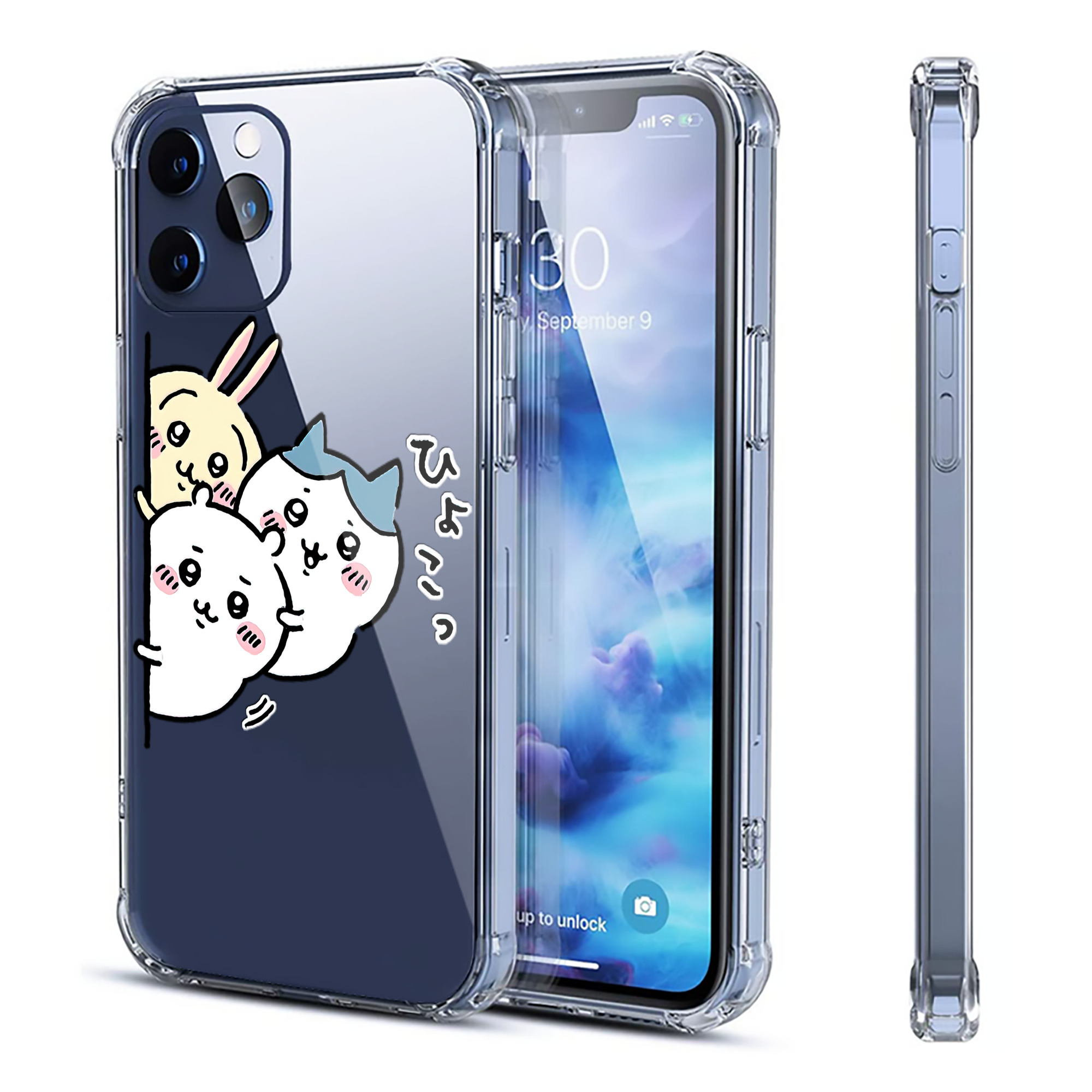 （画像用） ちいかわ うさぎ Chii-kawa usagi 【iPhone 12シリーズ対応】透明スマホケース（クリアソフトケース）